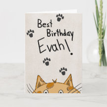 Funny Cat Birthday Card, From the Cat