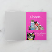 Funny Cat Birthday Card Geschenk Einladung (Innenseite)