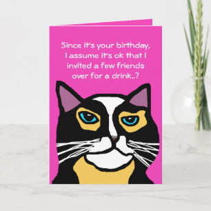 Funny Cat Birthday Card Geschenk Einladung