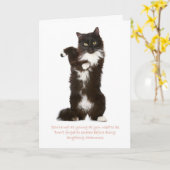 Funny Cat Birthday Card Karte (Gelbe Blume)