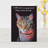 Funny Cat Birthday Card Karte (Gelbe Blume)