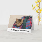 Funny Cat Birthday Card Karte (Gelbe Blume)