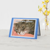 Funny Cat Birthday Card Karte (Gelbe Blume)