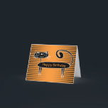 Funny Cat Birthday Card Orange Karte<br><div class="desc">Funny Cat Birthday Card Orange Blank innen für Ihre Nachricht Illustration und Design von Poramit</div>