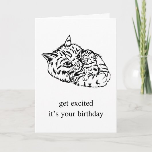 Funny Cat Birthday for Friend, Mama, Vater Karte (Vorderseite)