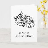 Funny Cat Birthday for Friend, Mama, Vater Karte (Gelbe Blume)