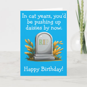 Funny Cat Birthday Geschenk Dark Spaß RIP Thema Karte