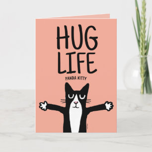 FUNNY CAT BIRTHDAY HUG LIFE PANDA KITTY CARD FEIERTAGSKARTE