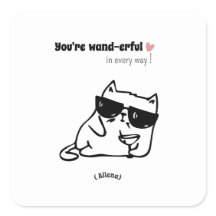 Funny Cat Birthday Sticker - Individuelle Name