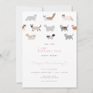 Funny Cat bist du Kitten Me Geburtstag Einladung. Einladung