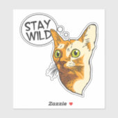 Funny Cat Bleibe Wild Animal Pet Kitty Aufkleber (Blatt)