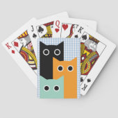 Funny Cat, Blue Gingham Spielkarten (Rückseite)