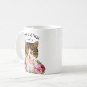 Funny Cat Blume Hello Beautiful Kaffeetasse (Vorderseite Links)