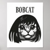 Funny Cat Bob Frisur Bobcat Humous Cats Cat L Poster (Vorne)