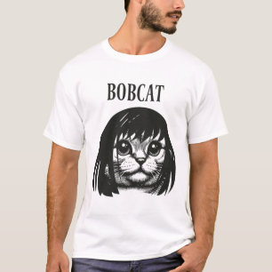 Funny Cat Bob Frisur Bobcat Humous Cats Cat L T-Shirt