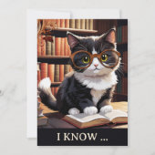 Funny Cat Books Belated Geburtstag Karte (Vorderseite)