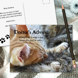 Funny Cat Booze Holen Sie sich bald gut Postcard Postkarte