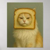 Funny Cat Bread Surreal Aesthetic Wall Art Print Poster (Vorne)