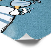 Funny Cat bricht das Raumplakat auf Poster (Ecke)