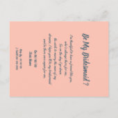 Funny Cat bride meine Brautjungfrau/Trauzeugin inv Einladungspostkarte (Rückseite)