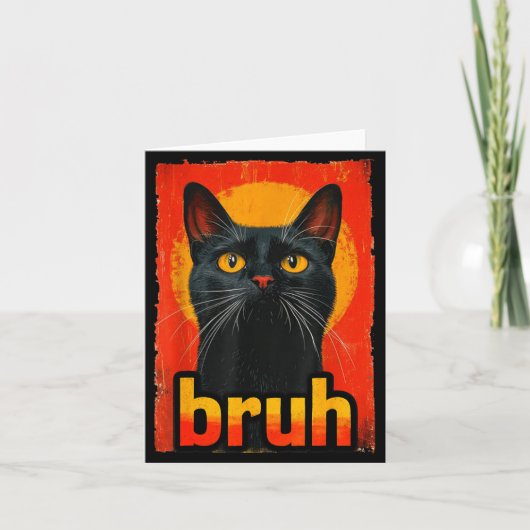 Funny Cat Bruh For Teens Boys Girls Men Women Meme Karte (Vorderseite)