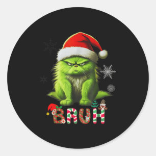 Funny Cat Bruh Sprichwort Bro Runder Aufkleber