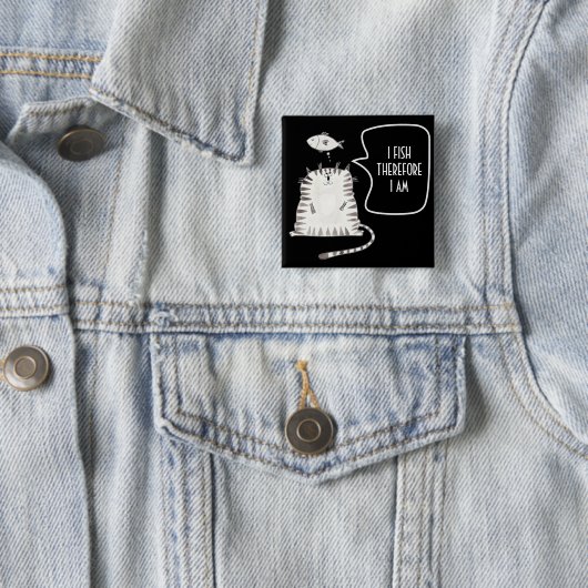 Funny Cat Button Black and White (Beispiel)