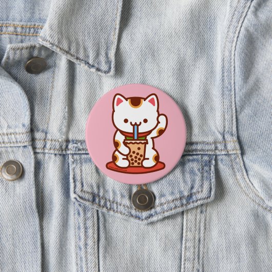 Funny Cat - Button - MANEKI-NEKO BOBA KIT-TEA (Beispiel)