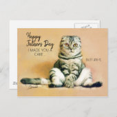 Funny Cat Cake Happy Vatertag Postkarte (Vorne/Hinten)