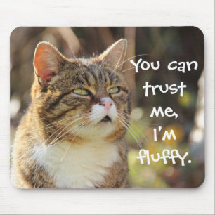 Funny Cat Caption Trust Me I'm Fluffy Mousepad