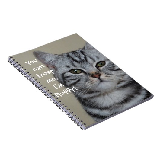 Funny Cat Caption Trust Me I'm Fluffy Notizblock (Rechte Seite)