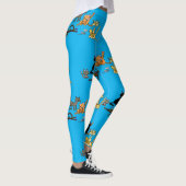 Funny Cat Cartoon Blue Leggings (Rechts)