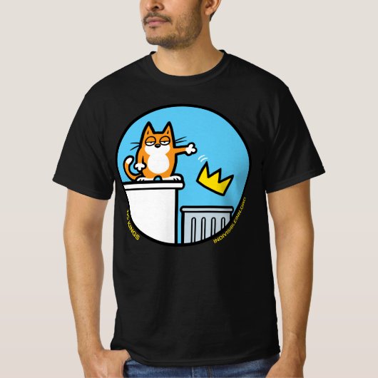 Funny Cat Cartoon No Kings Protest Rally T-shirt (Vorderseite)