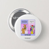 Funny Cat Cartoon Novelty Button (Cat Scams) (Vorne & Hinten)