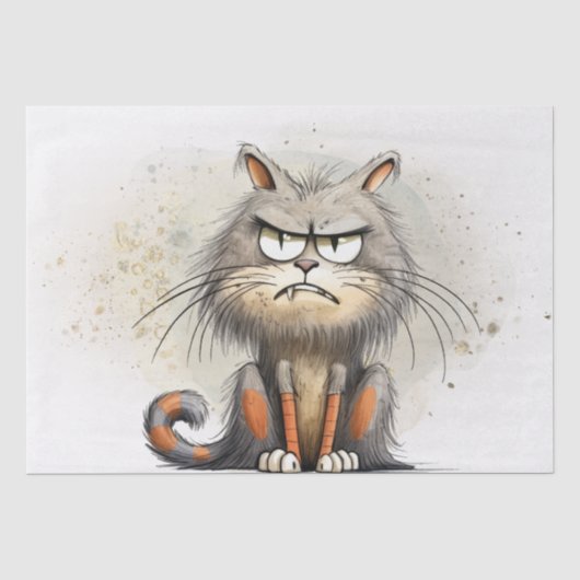 Funny Cat Cartoon Seidenpapier (Vorderseite)