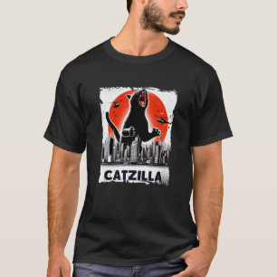 Funny Cat Catzilla Cat Japanisch T-Shirt