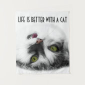 Funny Cat charming Wandteppich (Vorderseite)