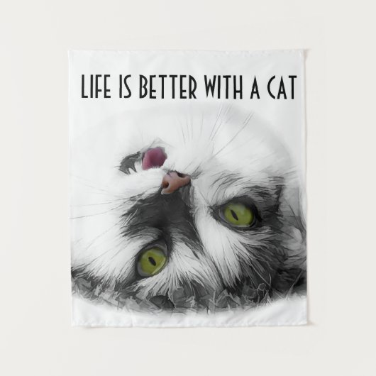 Funny Cat charming Wandteppich (Vorderseite)