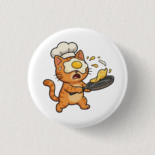 Funny Cat Chef Button (Vorderseite)