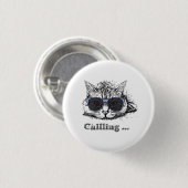 Funny Cat Chilling mit Niedlicher Sonnenbrille Button (Vorne & Hinten)