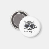 Funny Cat Chilling mit Niedlicher Sonnenbrille Magnet (Vorderseite/Rückseite)