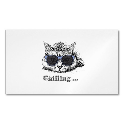 Funny Cat Chilling mit Niedlicher Sonnenbrille Magnetische Visitenkarte (Vorderseite)
