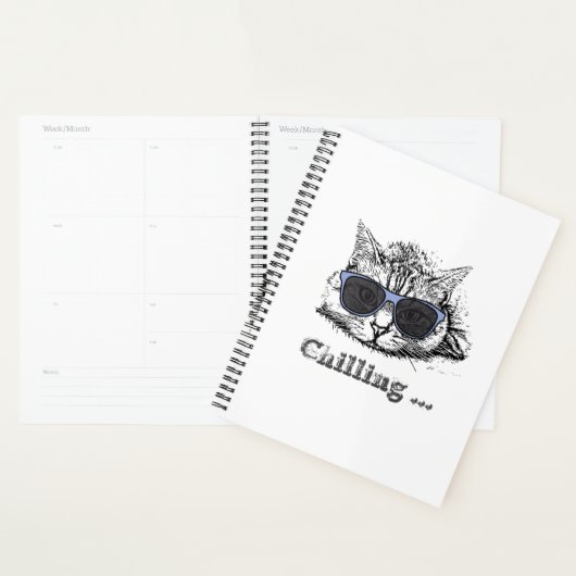 Funny Cat Chilling With Cute Sunglasses Planer (Anzeige)