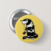 Funny Cat Chocolate Lover - Tinte Gezeichnet Drool Button (Vorne & Hinten)