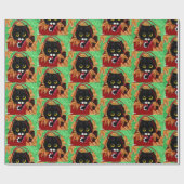Funny Cat Christmas Art Geschenkpapier (Flach)