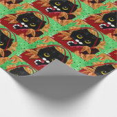 Funny Cat Christmas Art Geschenkpapier (Ecke)