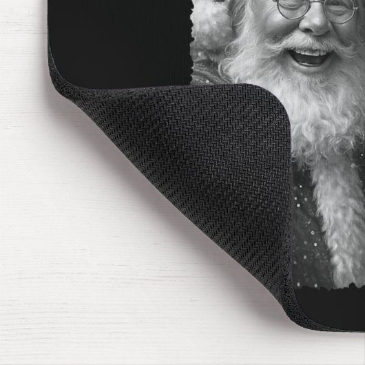Funny Cat Christmas Bigfoot Alien Santa Snow Selfi Mousepad (Ecke)