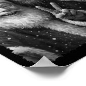 Funny Cat Christmas Bigfoot Alien Santa Snow Selfi Poster (Ecke)