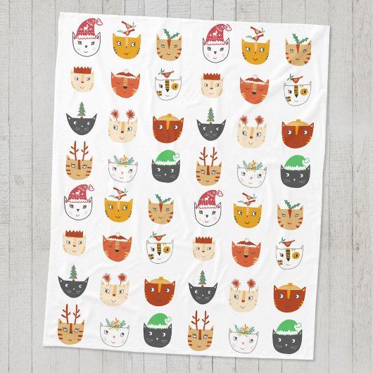 Funny Cat Christmas Blanket Fleecedecke