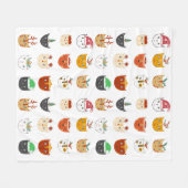 Funny Cat Christmas Blanket Fleecedecke (Vorderseite (Horizontal))
